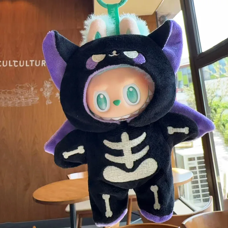 Juste les vêtements, pour labubu première deuxième et troisième génération, ensemble d'halloween, costume de poupée crâne diable, changement de costume de poupée Labubu