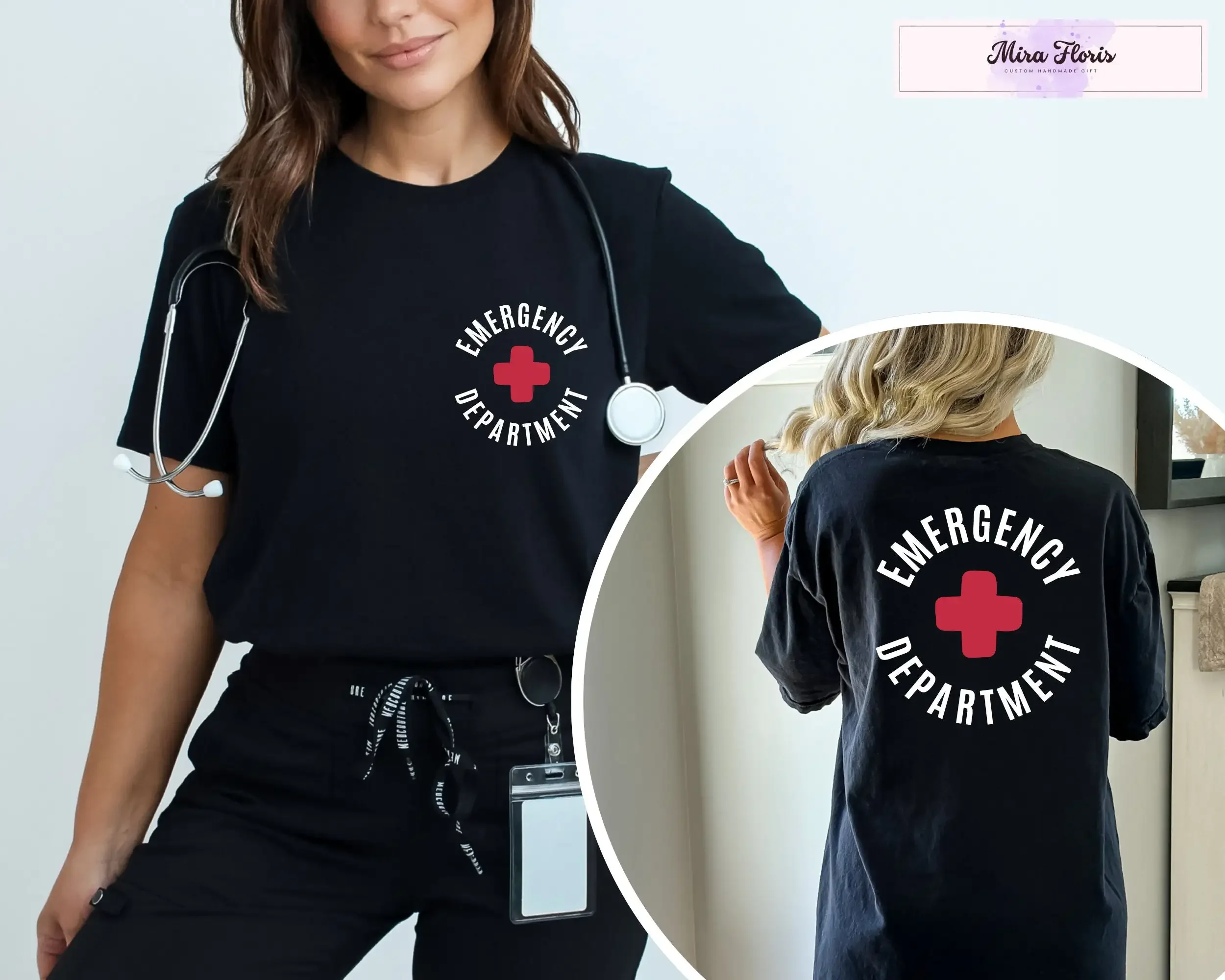 Emergency Department F B T Shirt Er Staff Hospital Team Apparel Healthcare Worker Medical Nurse And Doctor