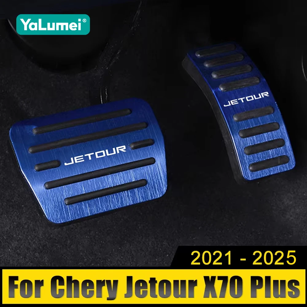 

Aluminum Alloy Car Fuel Accelerator Brake Pedals Cover Non-Slip Case Pads For Chery Jetour X70 Plus 2021 2022 2023 2024 2025