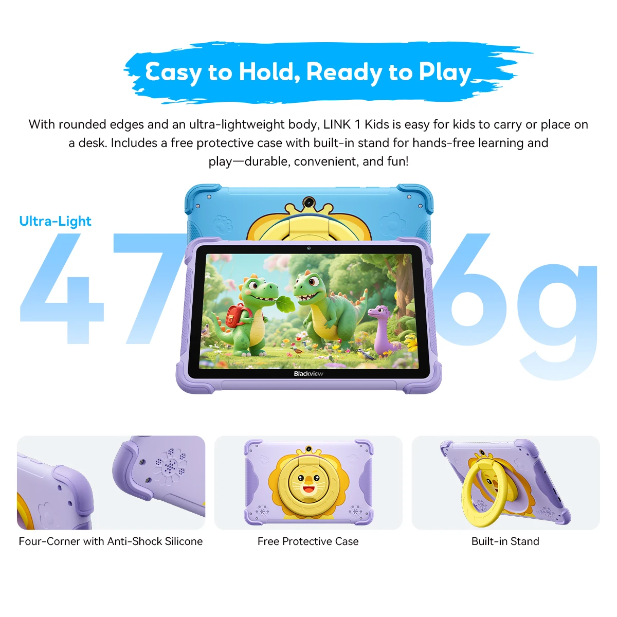 Blackview LINK 1 Kids Tablets 8.68'' HD IPS Display Widevine L1 64GB Android 16 Children's Learning and Play Tablet Pad