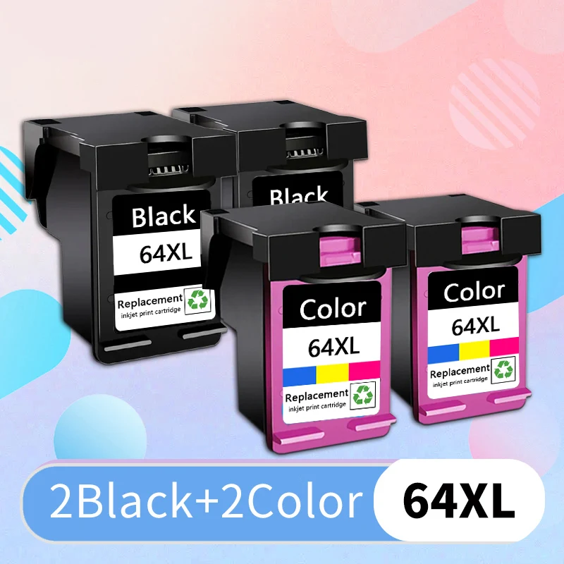 

64XL Remanufactured for HP 64 64 XL Refilled Ink Cartridge for HP Envy Photo 6252 6255 7158/7164 Printer