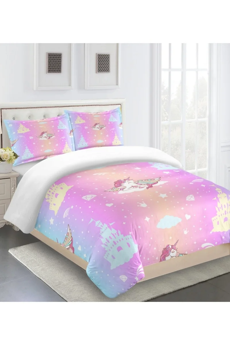 

Bedding Set Pink Unicorn Printed Pattern Duvet Cover Kids Adult Bed Set Room Decor 1 duvet cover, 1-2 pillowcases