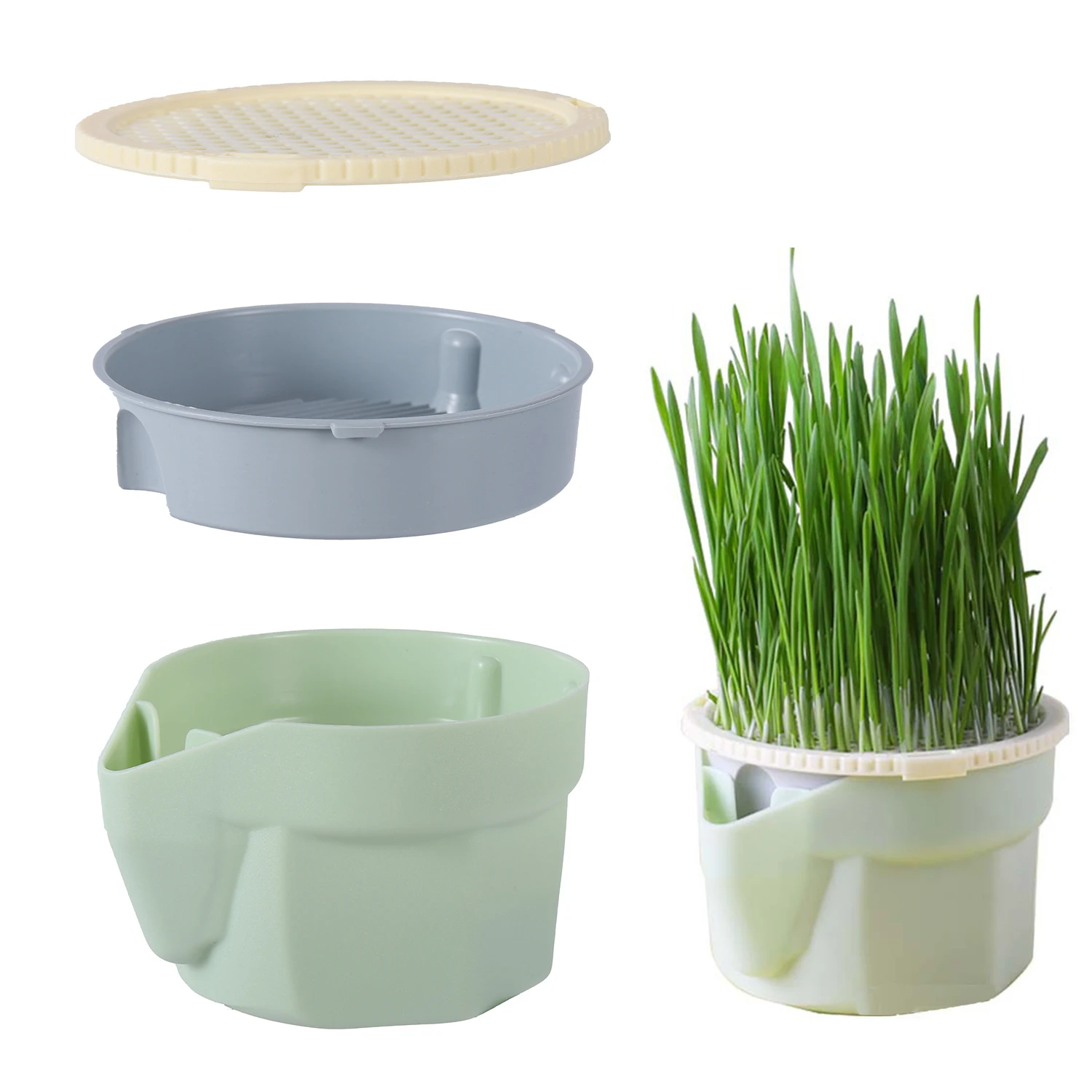 Hydroponic Bean Sprout Pot Cat Grass Mint Catnip Soilless Planting Box Pea Wheat Seedling Sprouter Home Liquid Planting Supplies