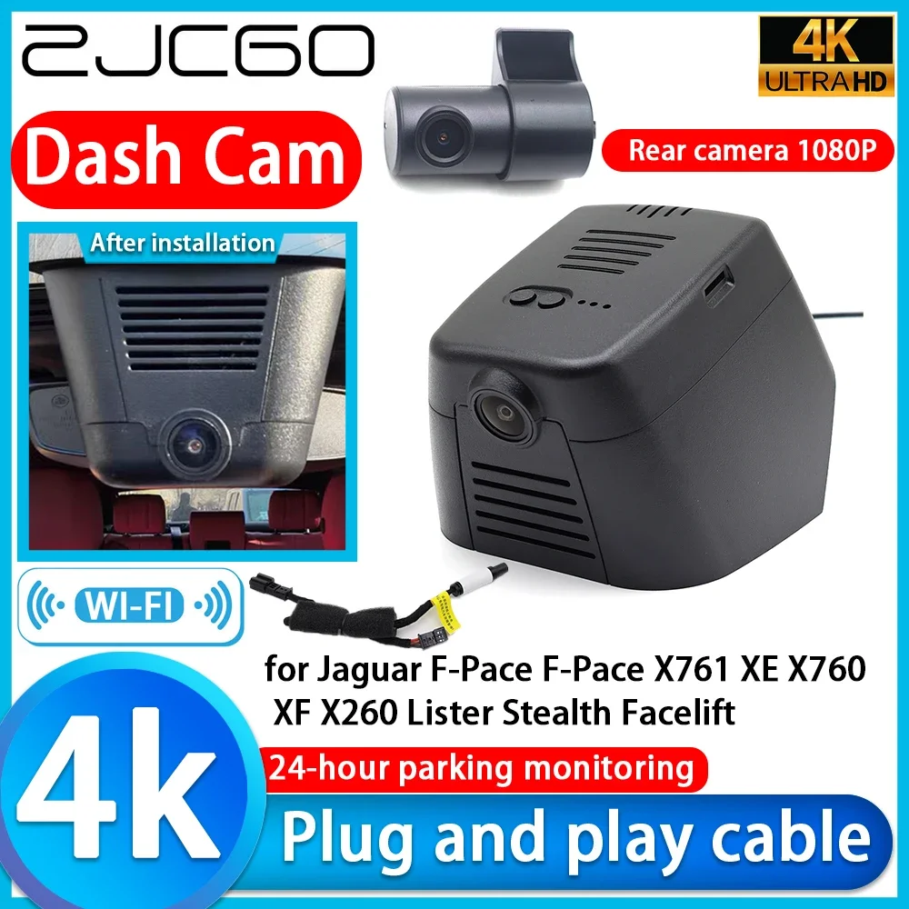 

ZJCGO Video Recorder 4K UHD Plug and Play DVR Dash Cam for Jaguar F-Pace F-Pace X761 XE X760 XF X260 Lister Stealth Facelift