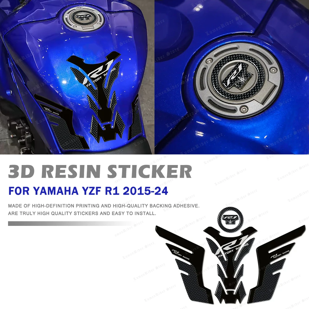 

Yamaha YZF-R1 Motorcycle Accessories 3D Epoxy Resin Tank Pad Protection Sticker For Yamaha YZF-R1 Yzf R1 R 1 2015-2024