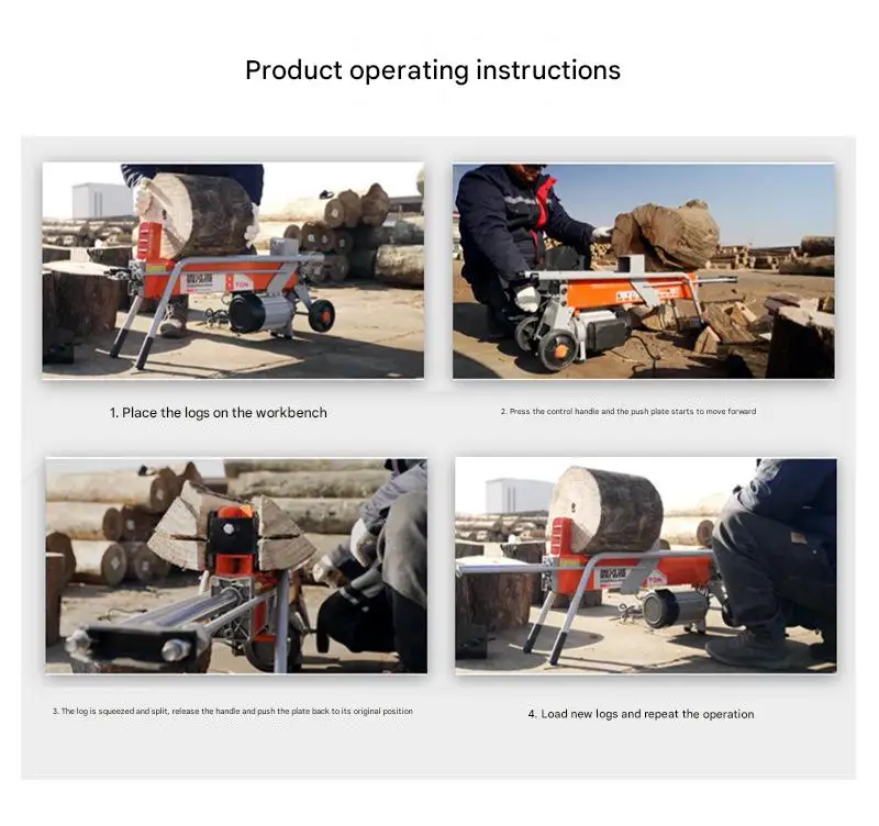 Portable 8 Ton Electric Wood Chopping Machine Household Farm Retail Forest Industry New Use Available Diesel