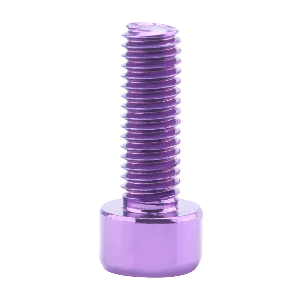 

2 pcs M5*15Mm Super Light Anodized Aluminum Alloy Screws For Bike Water Bottle Cage Purple Color Compatible With Mountain Road