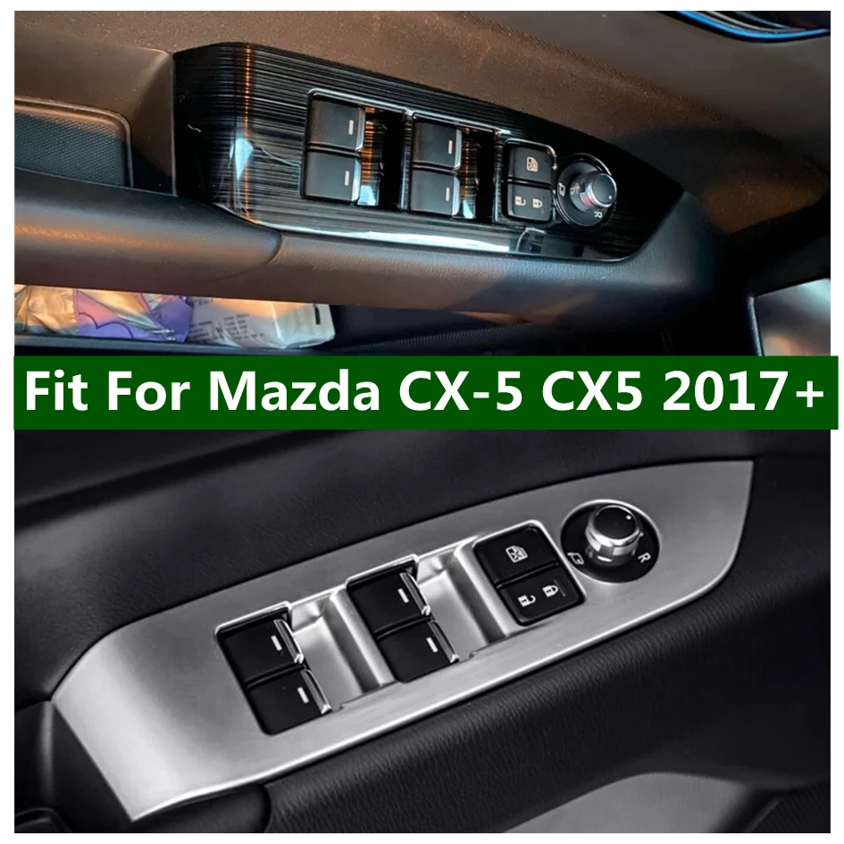 

Window Lift Button Control Switch Cover Trim Fit For Mazda CX-5 CX5 2017 - 2024 Inside Armrest Decoration Frame Car Accessories