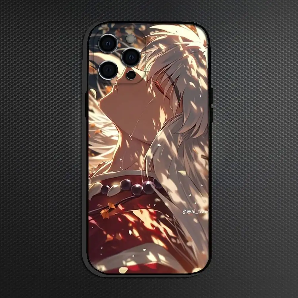 犬夜叉 コミック アニメ スマホケース iPhone 16,15,14,13,12,11 Plus,Pro Max,その他対応 ソフトブラックカバー