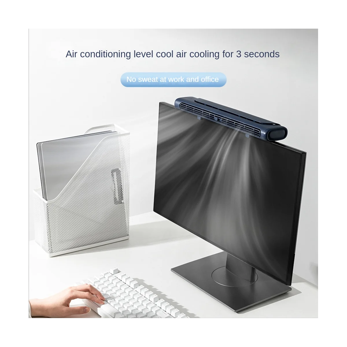 4000mAh Carregamento USB Monitor Clipe Ventilador Home Office Desktop Mudo Pequeno Ventilador Clipe de Tela do Computador Ventilador Branco