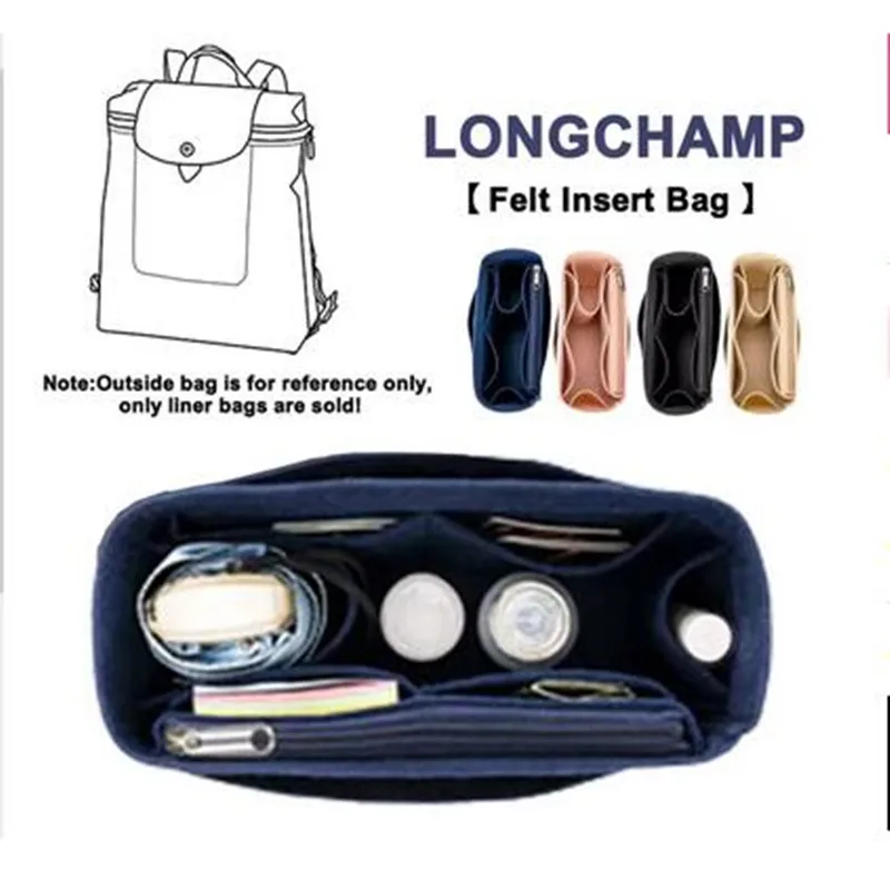 

Only Sale Inner Fits For Longchamp Le Pliage Backpack Felt Cloth Insert Bag Organizer Makeup Handbag Organizer Travel Inner Purs