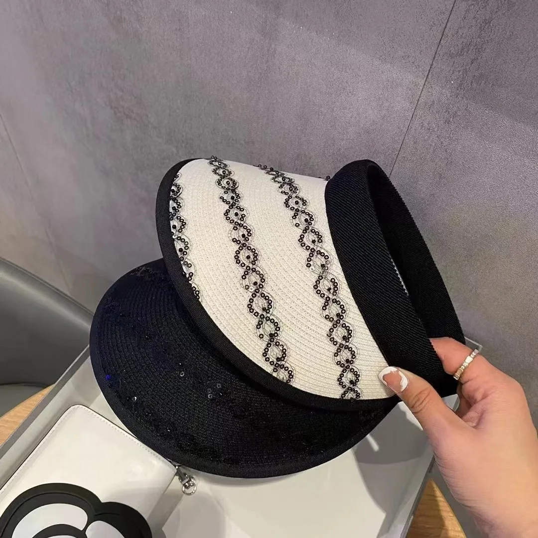 2025 صيف جديد! عصابة رأس نسائية - نوع دانتيل ترتر فارغ - قبعة من القش - متعددة الاستخدامات، للتظليل في الهواء الطلق