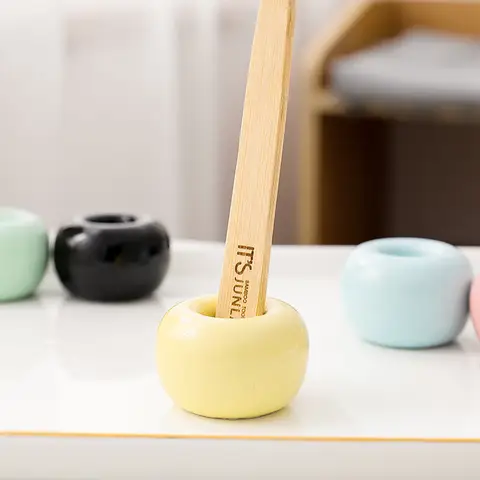 2 पीस/पैक मिनी सिरेमिक हस्तनिर्मित टूथब्रश होल्डर स्टैंड बाथरूम वैनिटी काउंटरटॉप्स, टूथब्रश हेड और ऑफिस पेन होल्डर के लिए 10 best sales टूथब्रश स्टैंड - №10