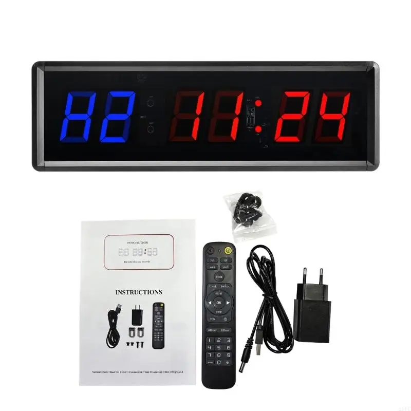 Large LED Display Electronic Wall Clock Timers Gym Clock With Remote Control