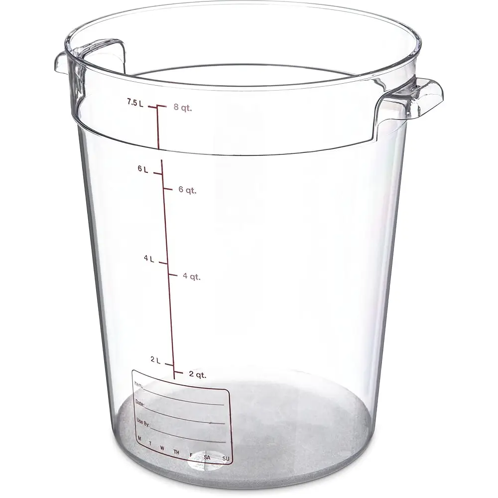Storplus Round Food Storage Container With Stackable Design For Catering, Buffets, Restaurants, Polycarbonate (Pc), 8 Quart,