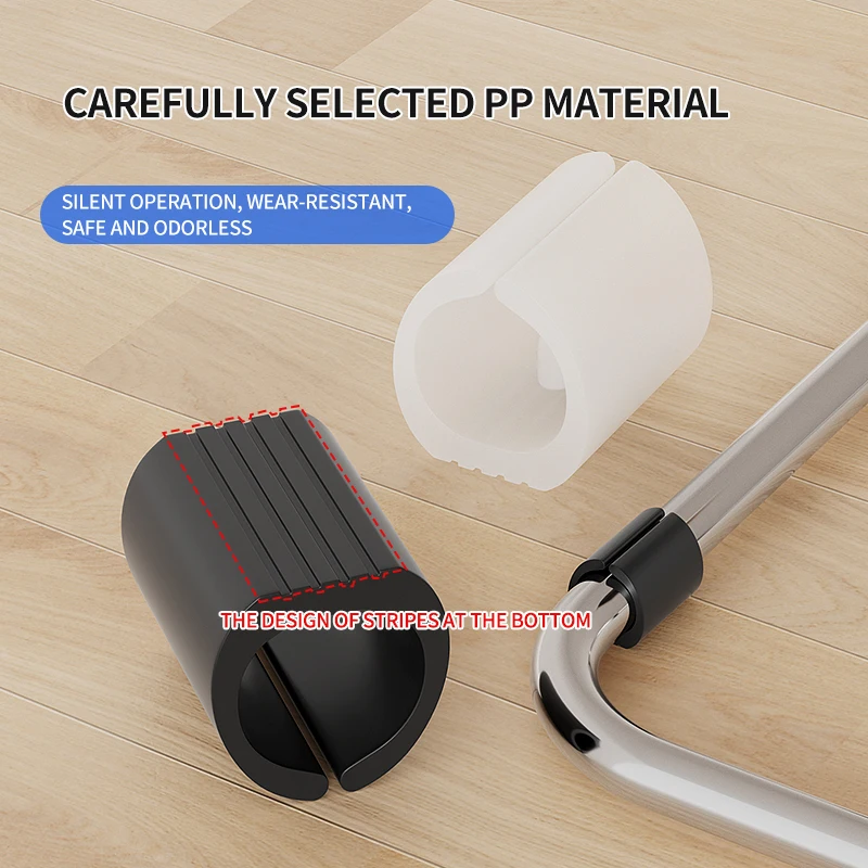 Plastic Snap-on U-Shaped Foot Pads for Office Arcuate Chairs. Silent, Wear-Resistant, Anti-Scratch and Anti-Slip.