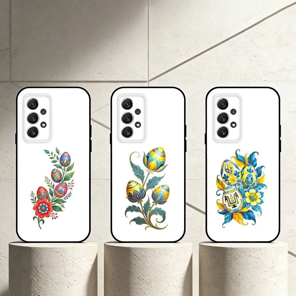 E-Easter eggs phone Case For Samsung S25,24,21,22,23,30,Ultra,20,Plus,Fe,Lite,Note Soft Black Cover