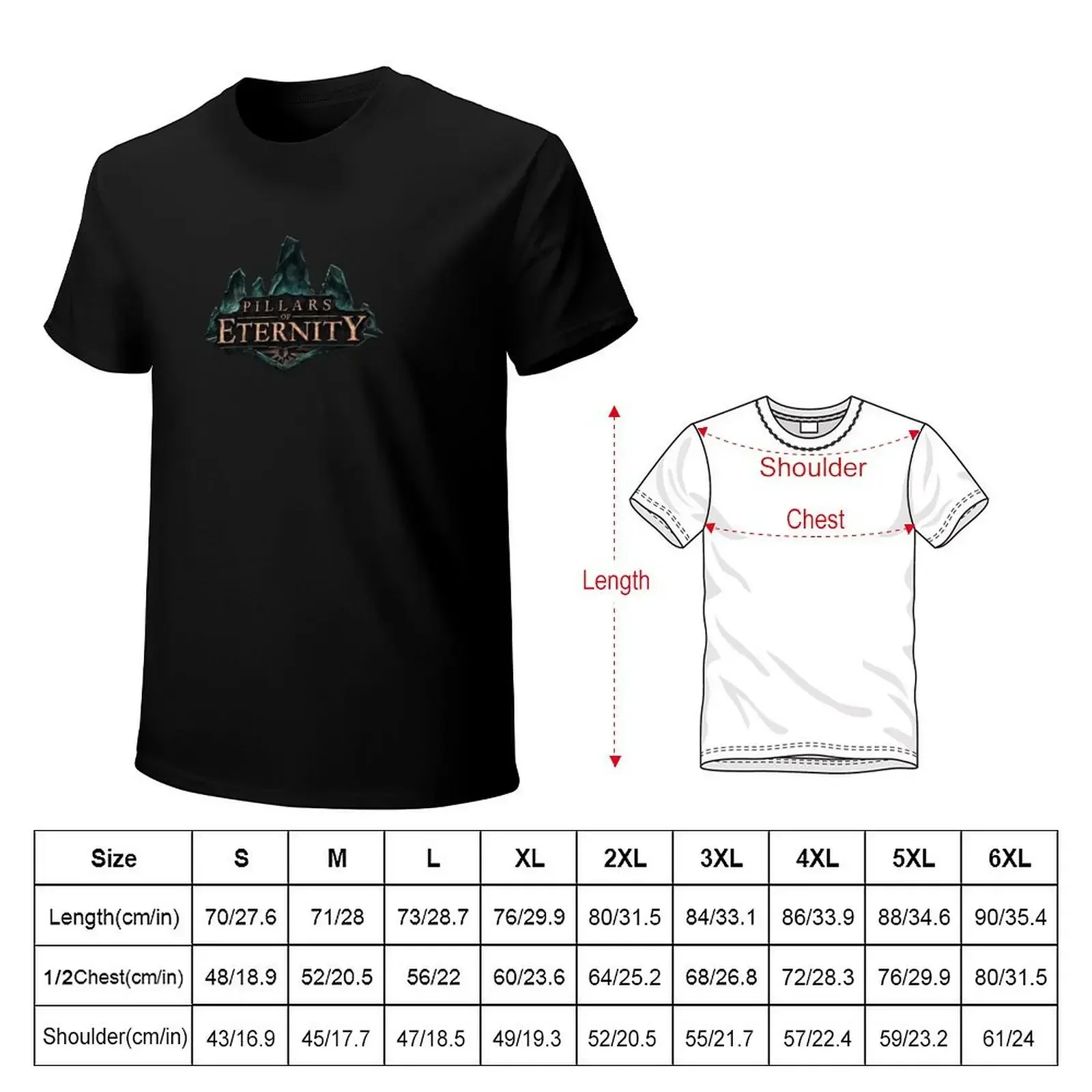 Pillars of Eternity logo T-shirt summer top heavyweights vintage men t shirts