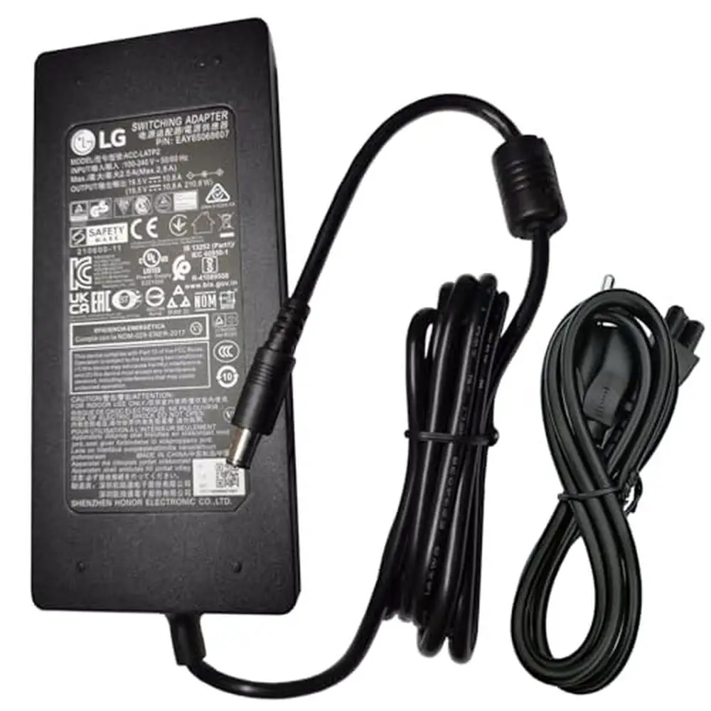 Genuine 19.5V 10.8A AC/DC Adapter LG 32UL750 32BL75U 32BL95U 32UL950 34BL850 34BK95C 34WL850 34WK95C 210W Power Supply Charger