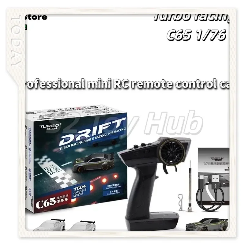 

Радиоуправляемая мини-машинка Turbo Racing C65, масштаб 1/76, задний привод, дрифт, DG Hellcat, со светодиодной подсветкой, гироскопом и амортизаторами, для настольного использования