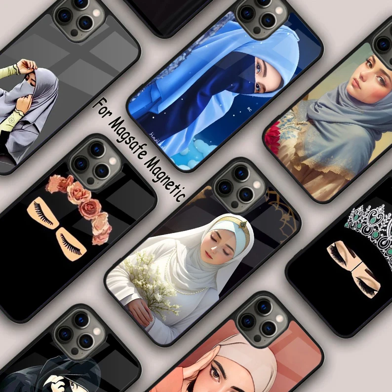 

Muslim Islamic Arabic Hijab Girl Magnetic Phone Case For APPLE iPhone 17 Air 16 14 13 12 Pro Max 15 Plus MagSafe Cover