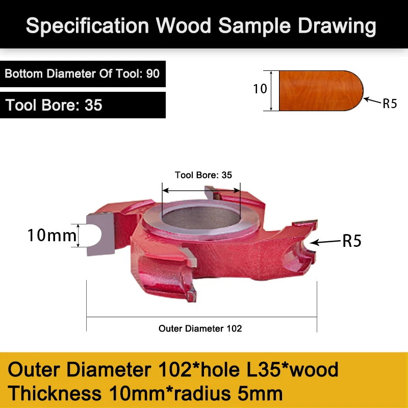 MINGRUI semicircular tungsten steel alloy end mill trimming knife wood shaper cutter head grooving blade