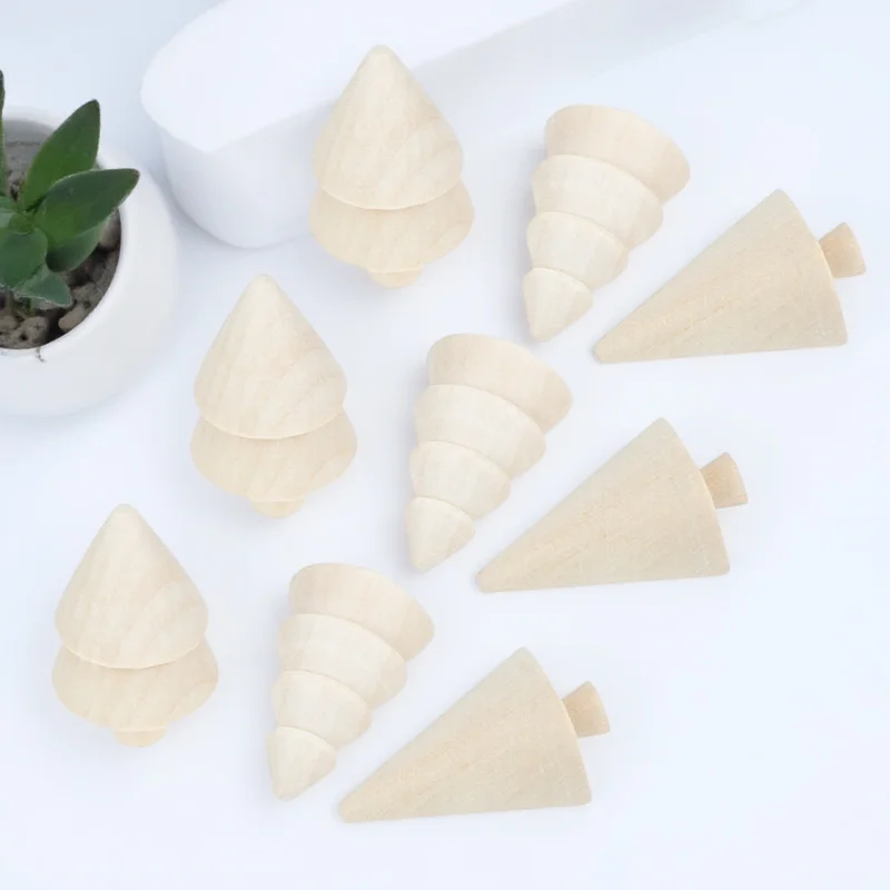 

9Pcs Unfinished Wood Xmas Tree Decor DIY Supplies for Handwork Creative Gift Home Christmas Accessories