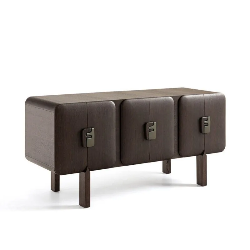 Italian light luxury solid wood porch cabinet villa home high-end multi-functional storage cabinet designer creative locker
