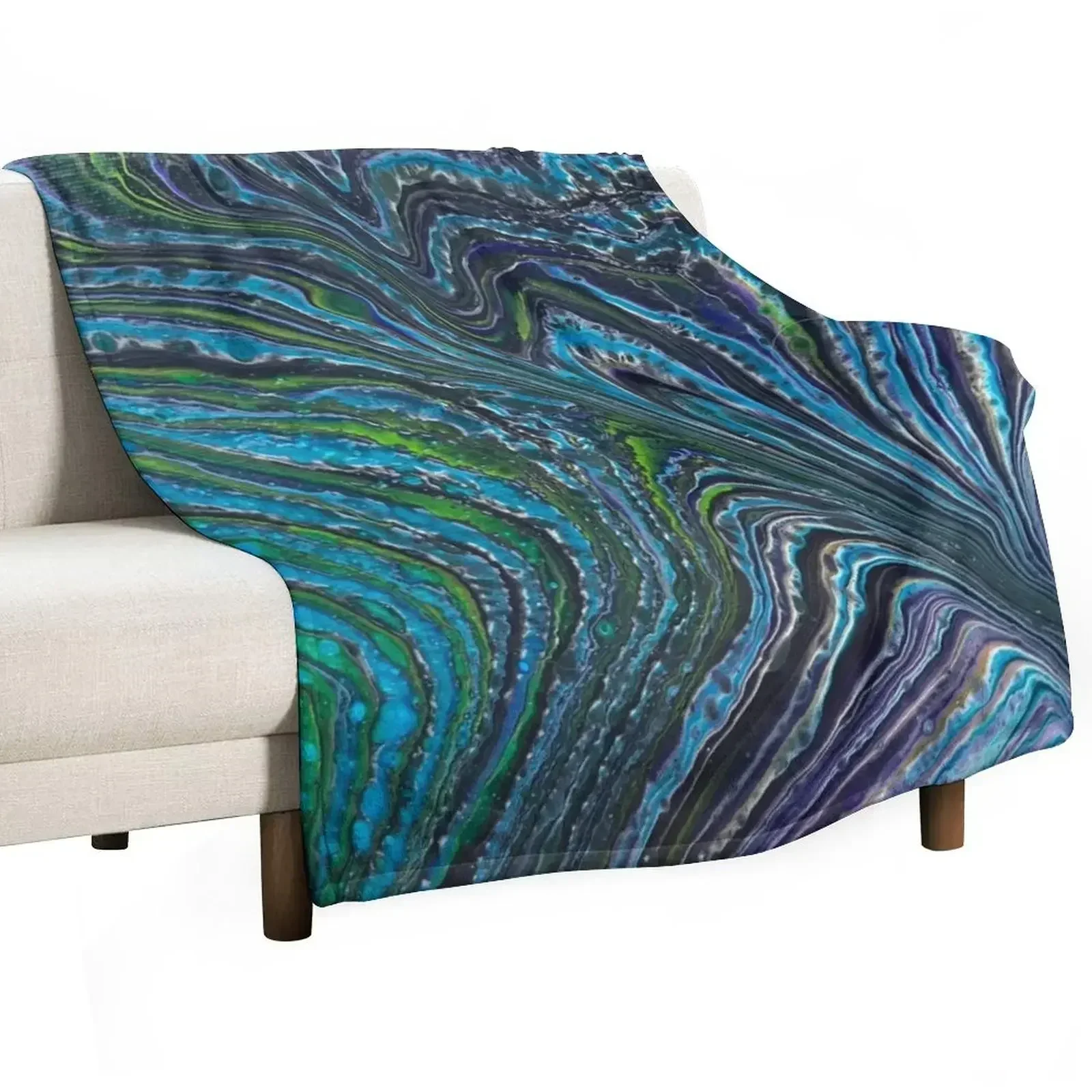 

PEACOCK POUR Throw Blanket Luxury Brand Soft Beds Blankets