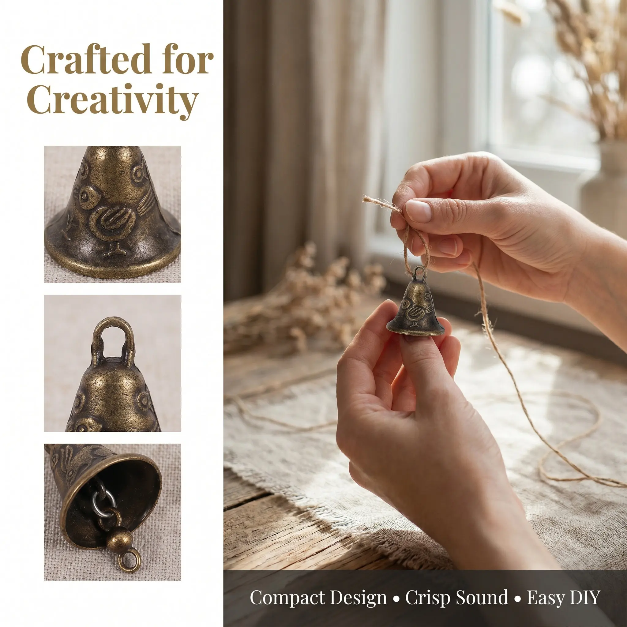12 Pcs Metal Bells Hanging Cow Craft Supplies Tiny Handmade Vintage Mini Cowbell Charms