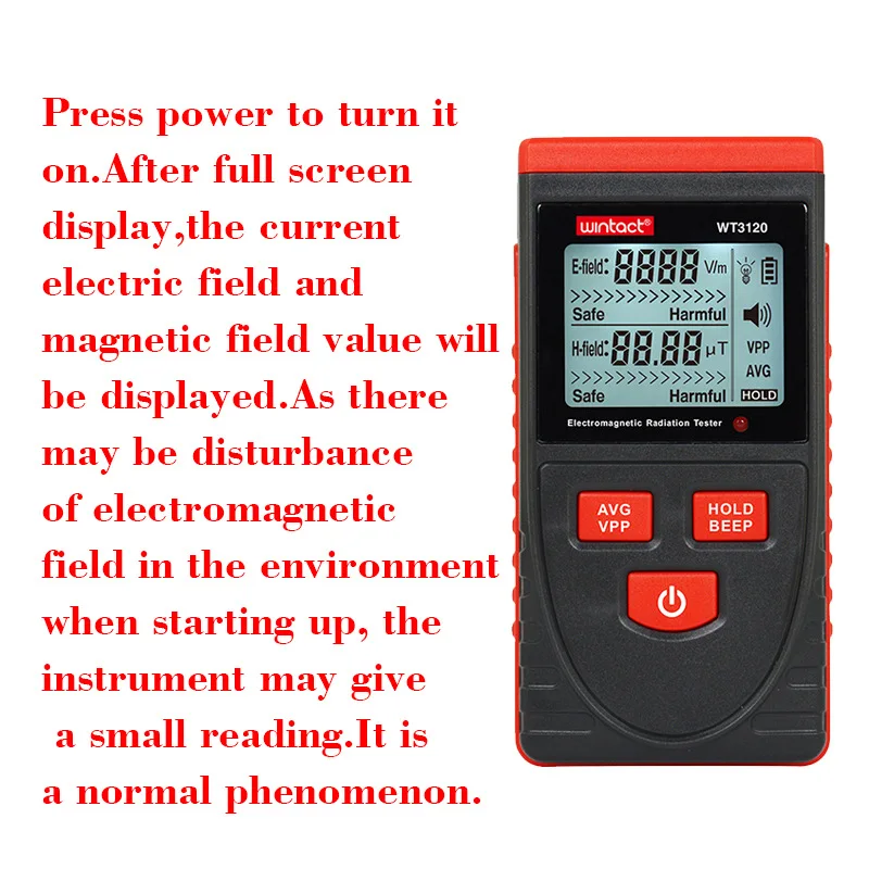 WT3120 Electromagnetic Radiation Tester Field Strength Meter Electronic Measuring Instrument 5Hz-3500MHz Bandwidth Dual Mode