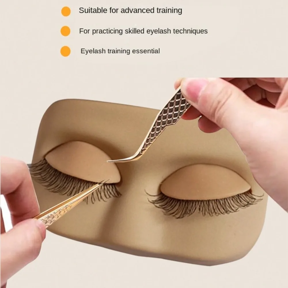 Maniquí de extensión de pestañas de PVC, ojos extraíbles, herramienta de práctica de pestañas naturales, cabezal de entrenamiento de injerto de pestañas suave reutilizable para principiantes