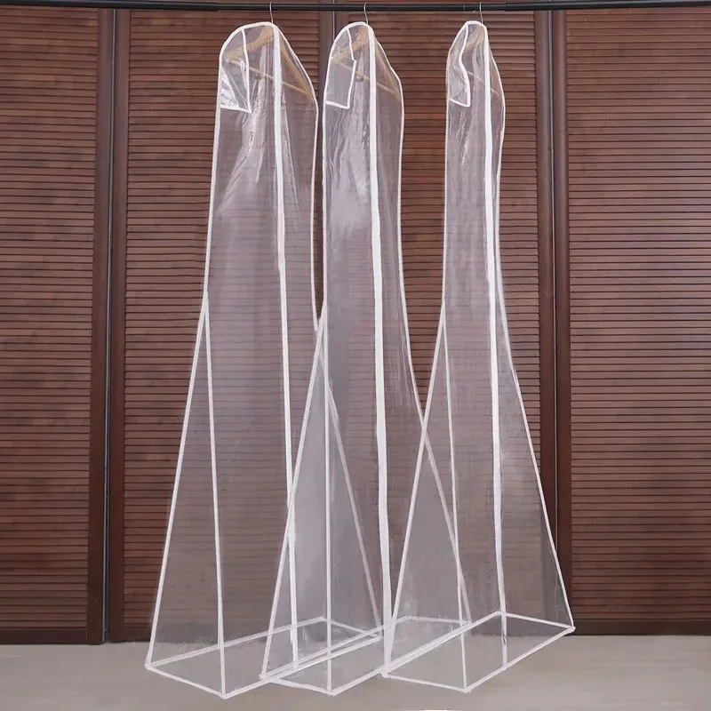 High-quality Transparent Wedding Dress Dustproof Protect Cover Extended Xiuhe Dress Storage Bag Simple Home Clothing Storage Bag