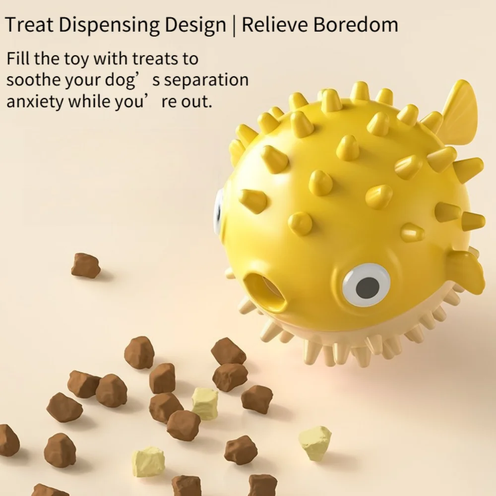 1PC Interactive Bouncing Fish Treat Dispenser Dog Toy Slow Feeder Puzzle for Dogs And Cats Self-Play Boredom Relief Pet Toy