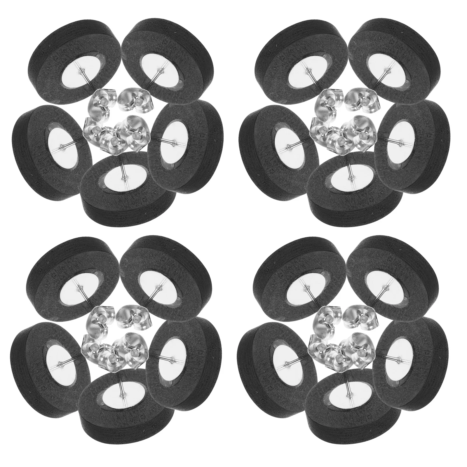 

20pcs Gemstone Earring Settings 12Mm Wood Stainless Steel Cabochon Bezels For Jewelry Making Diy Crafts Supplies