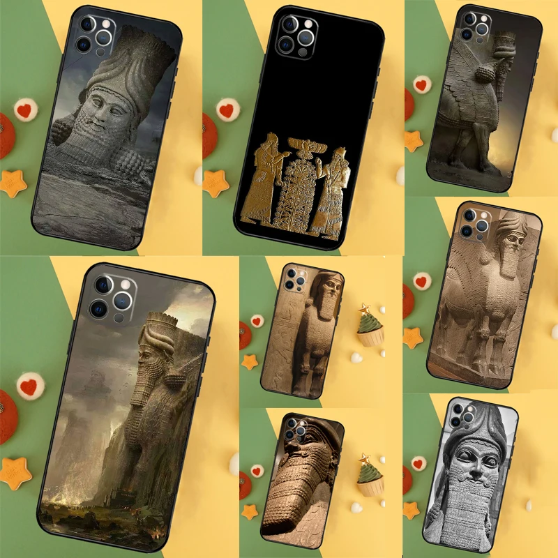 Lamassu Assyrian Mesopotamian Case For iPhone 13 12 Mini 11 14 16 15 Pro Max 7 8 Plus X XR XS Max Back Cover