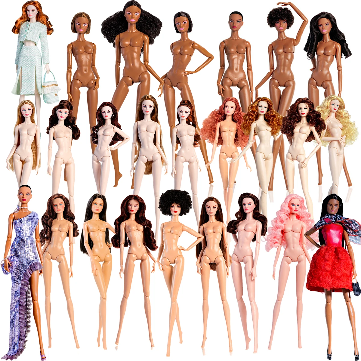 32cm European Supermodel Nude Doll Toy Original Unique Design Full Series Figure 1/6 Joint Multi Color Skin Exquisite Makeup Toy