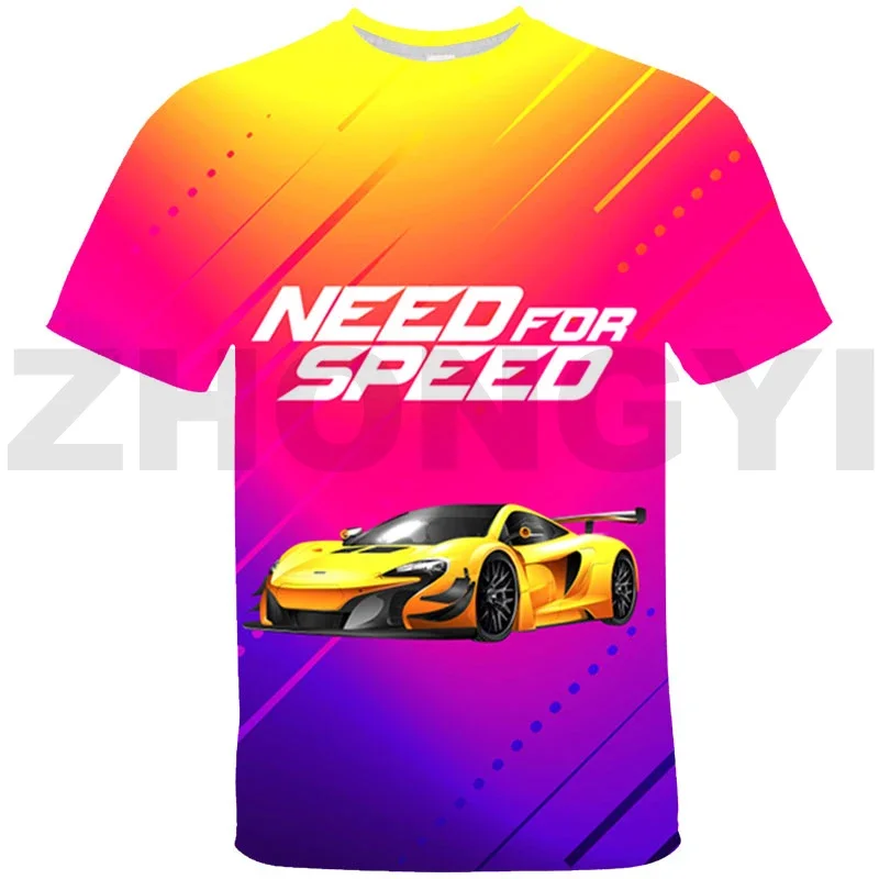 Funny Game Need for Speed 3D T-shirt Hip Hop Sudaderas NFS Anime Shirt Kid Cute Cartoon Car Short Tees Oversized T Shirt Graphic