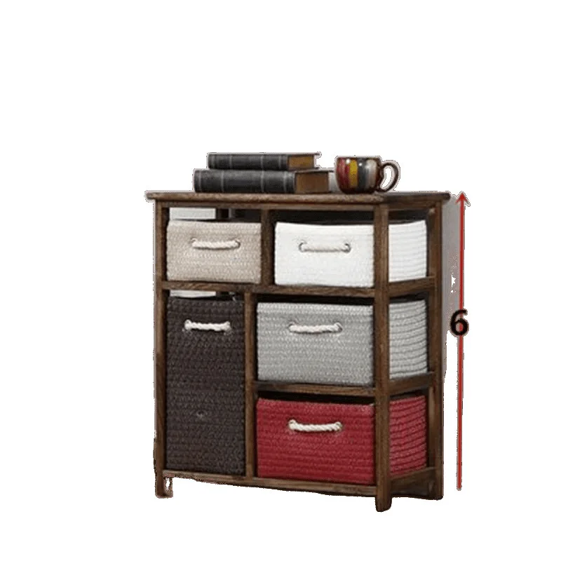 طاولة بجانب السرير بسيطة من الخشب الصلب، طاولة بجانب السرير لغرفة النوم البسيطة، خزانة تخزين قديمة، خزانة دلو، خزانة من الخيزران الرعوي