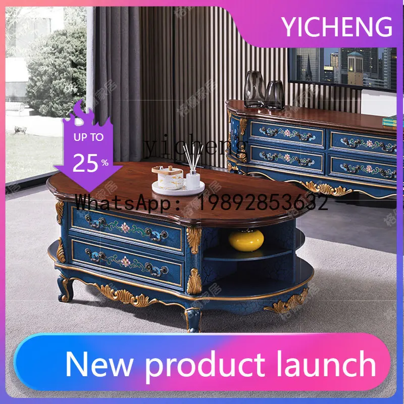 

painted coffee table solid wood living room full coffee table combination furniture oval coffee table