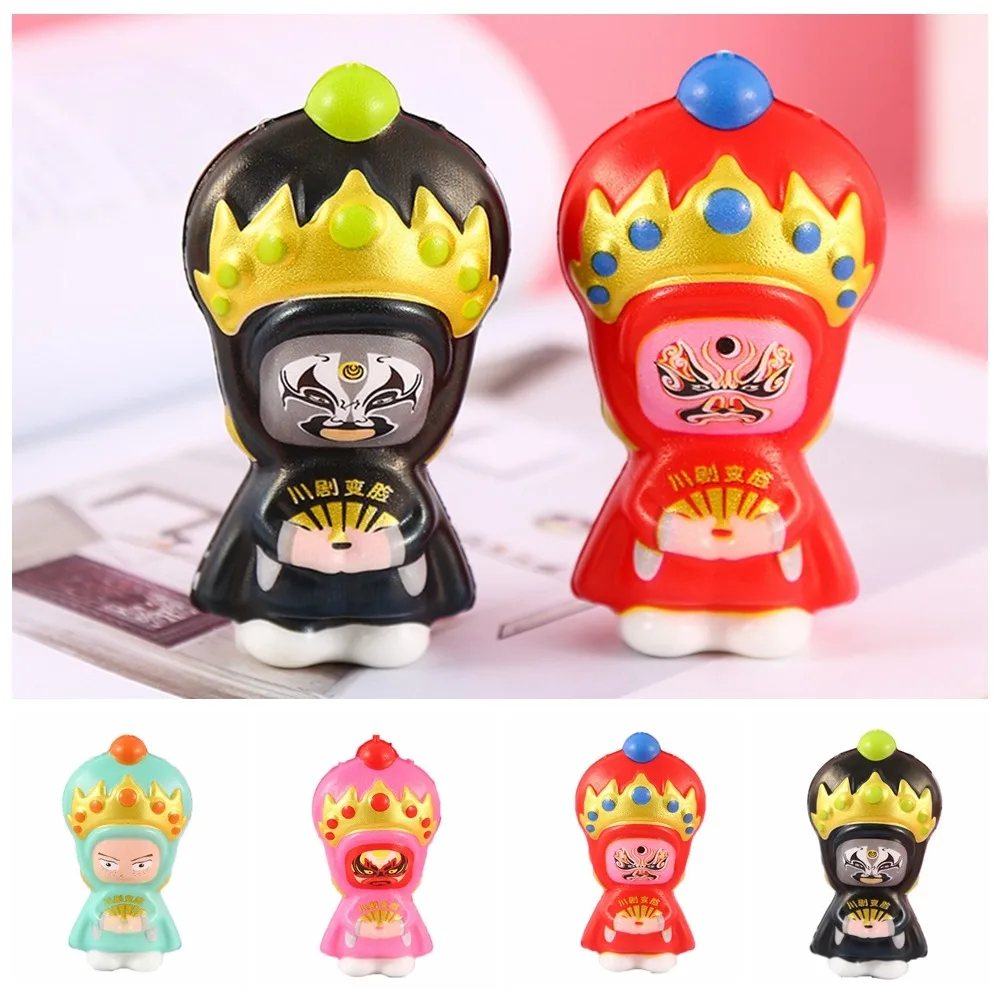 

Face Changing Squeeze Toy Chinese Style Sichuan Opera Cartoon Fidget Toy PU Slow Rebound Cute Pinch Toy Kids Tricky Doll