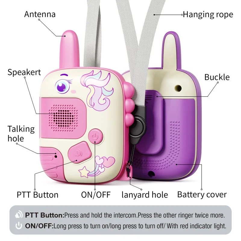 Handheld Kids Walkie Talkie Long Distance Wireless Transmission Pager Outdoor Conversation Cartoon Toy Boys Girls Sensory Toy