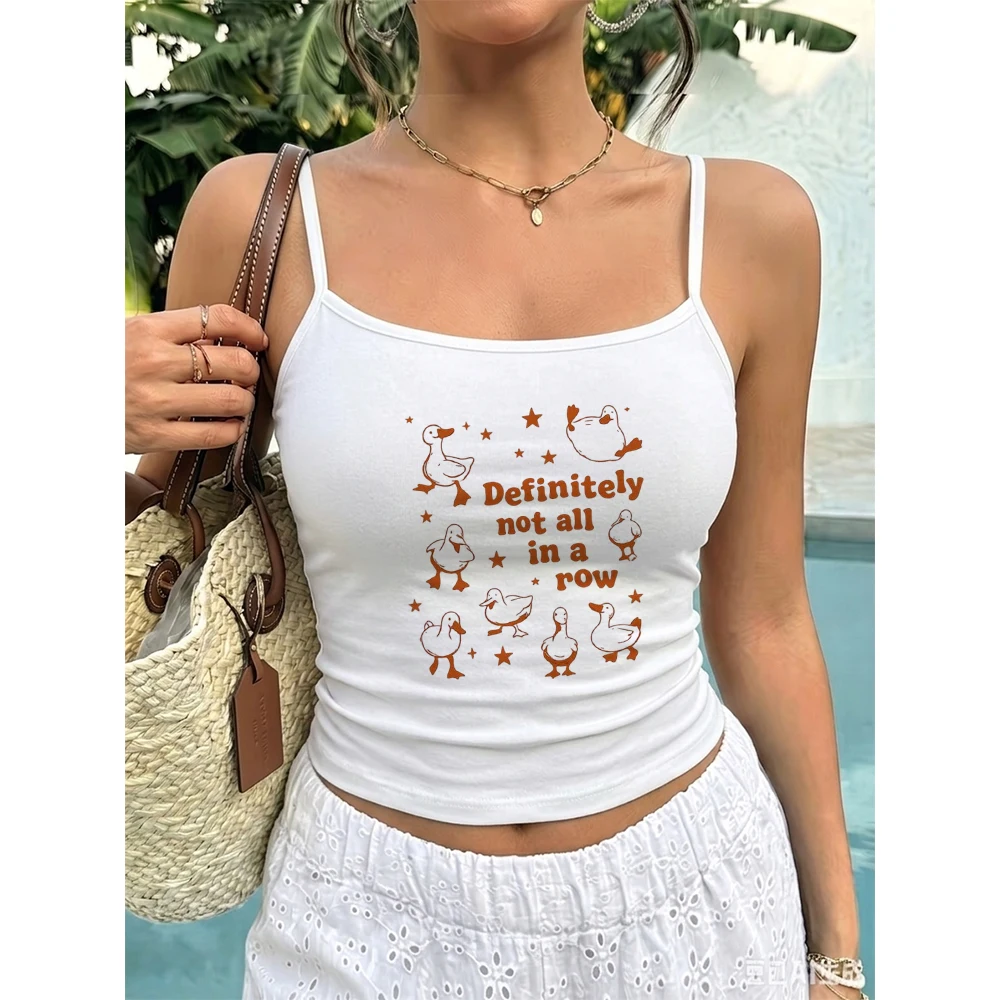 Duck Star Camisole Women Funny Animal Graphic Tank Tops Weekly Grocery Shopping Mall Run Backyard Farm Casual Homewear