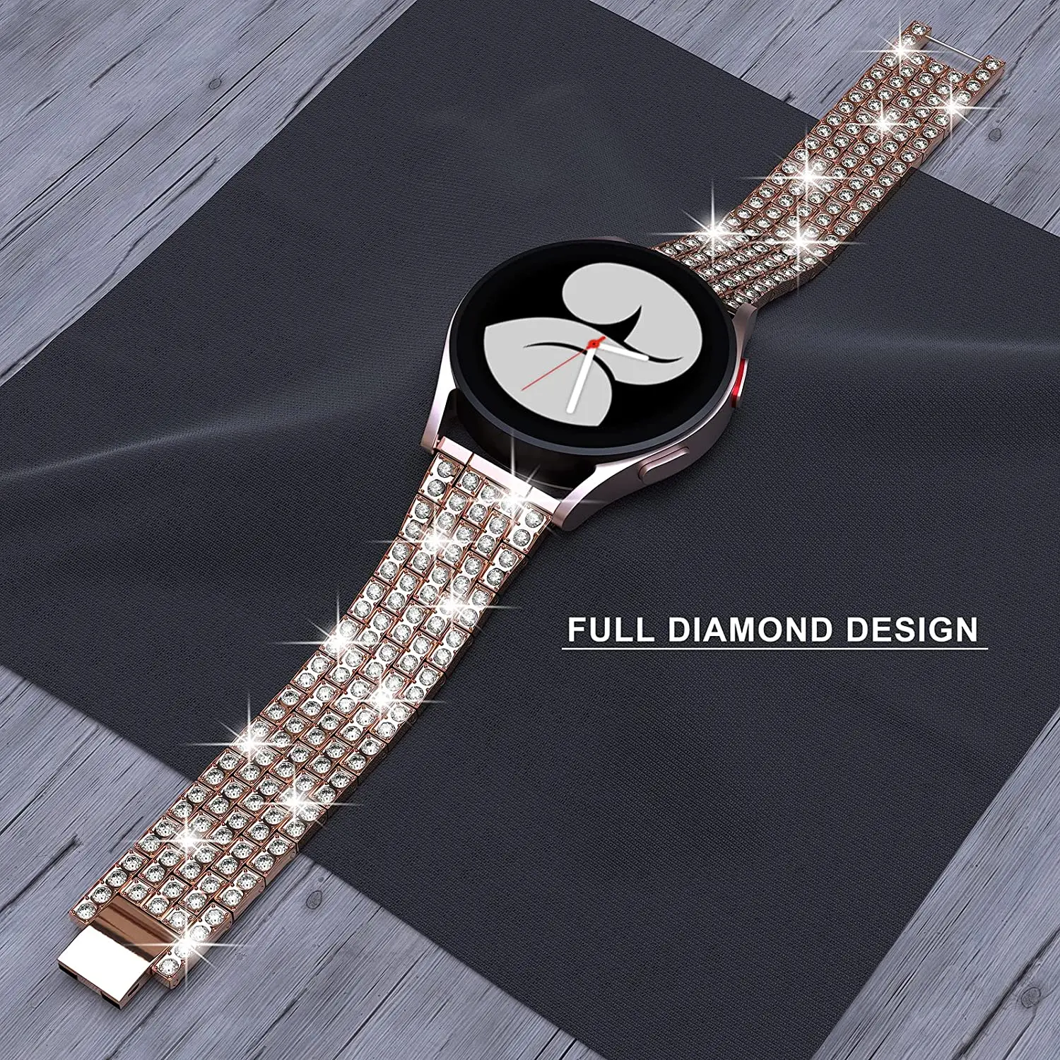 Correa de Metal de diamante para Samsung Galaxy Watch, pulsera clásica de 22mm, 20mm, 40mm, 44mm, 43mm, 5 pro, 45mm, 6/4