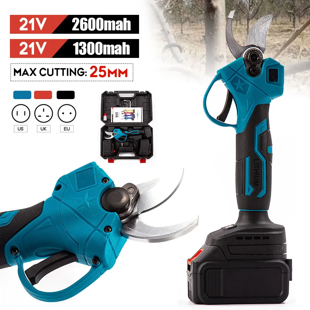 25mm Cordless Brushless Electric Pruning Shear Fruit Tree Bonsai Pruner Branches Cutter Garden Power Tool For Makita Battery