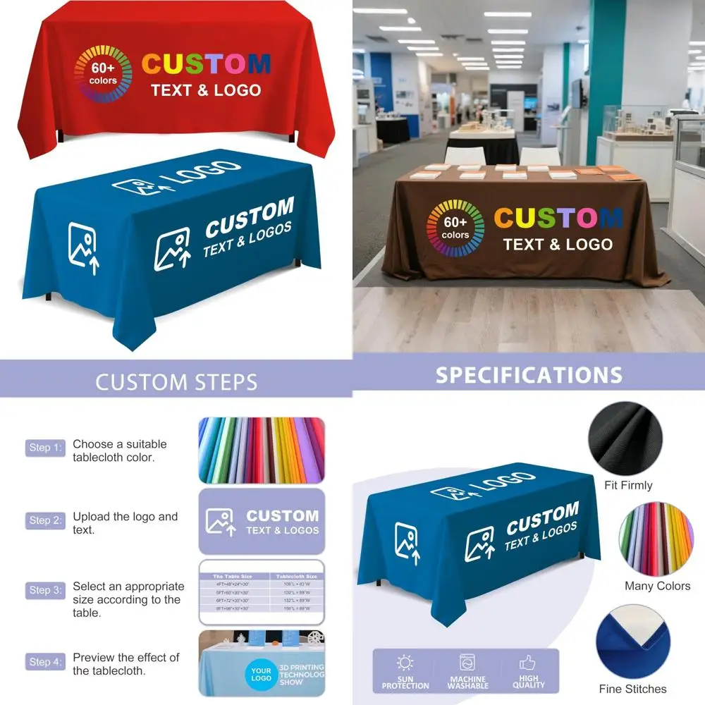 

Индивидуальные чехлы для столов Tradeshow с логотипом компании для столов на 4-8 футов