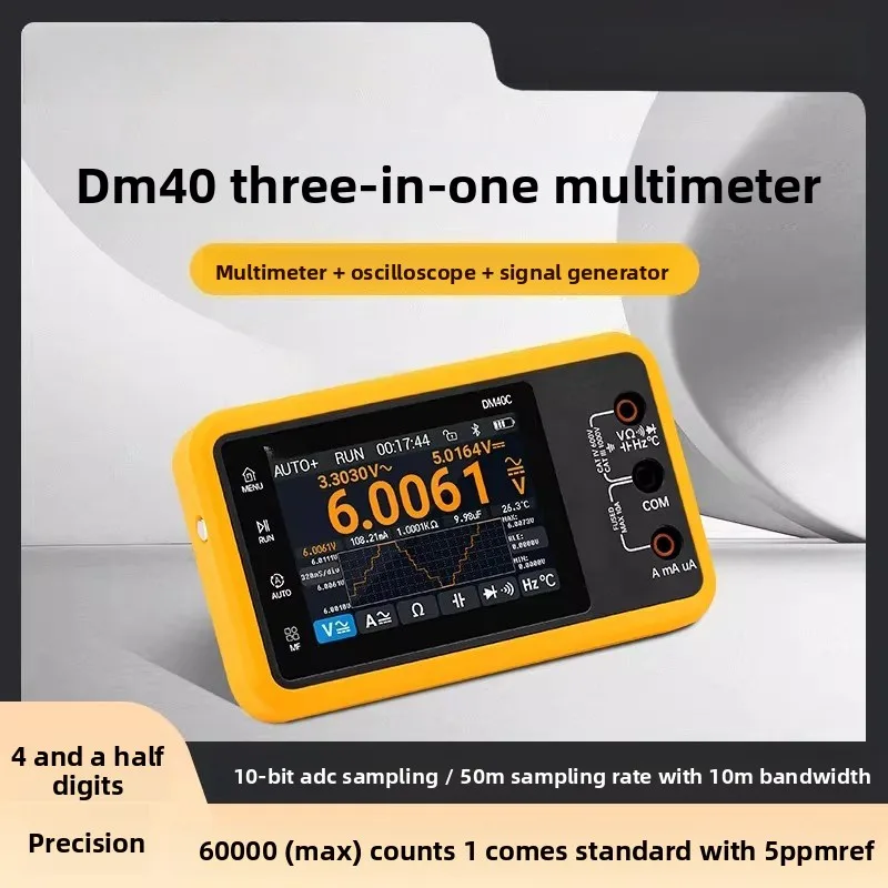 DM40 Digital Multimeter 4 Digit Half Oscilloscope Signal Generator 3-in-1 Handheld Multimeter