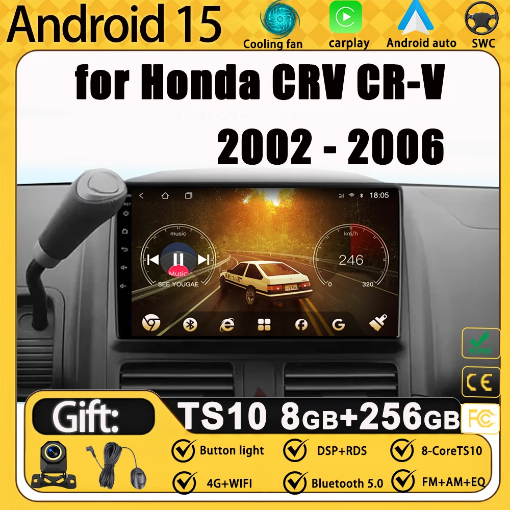 Rádio do carro para honda crv CR-V 2002 - 2006 carro android estéreo multimídia android auto carplay 7862 carro reprodutor de tela inteligente