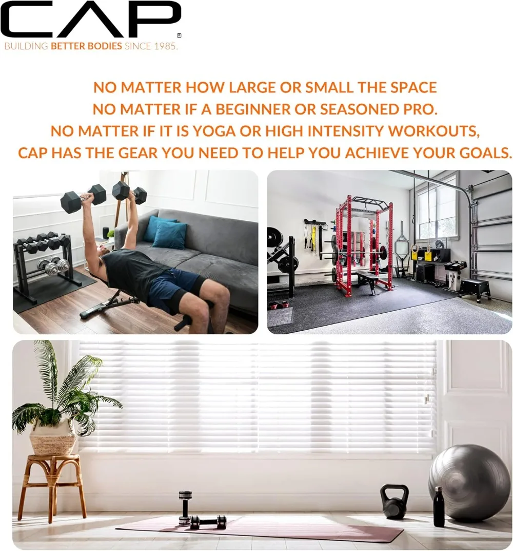CAP Threaded Barbell Set with 100 LB Grip Plates, 47" Bar, Star Collars, Home Gym Weight Set for Strength Training - view 6