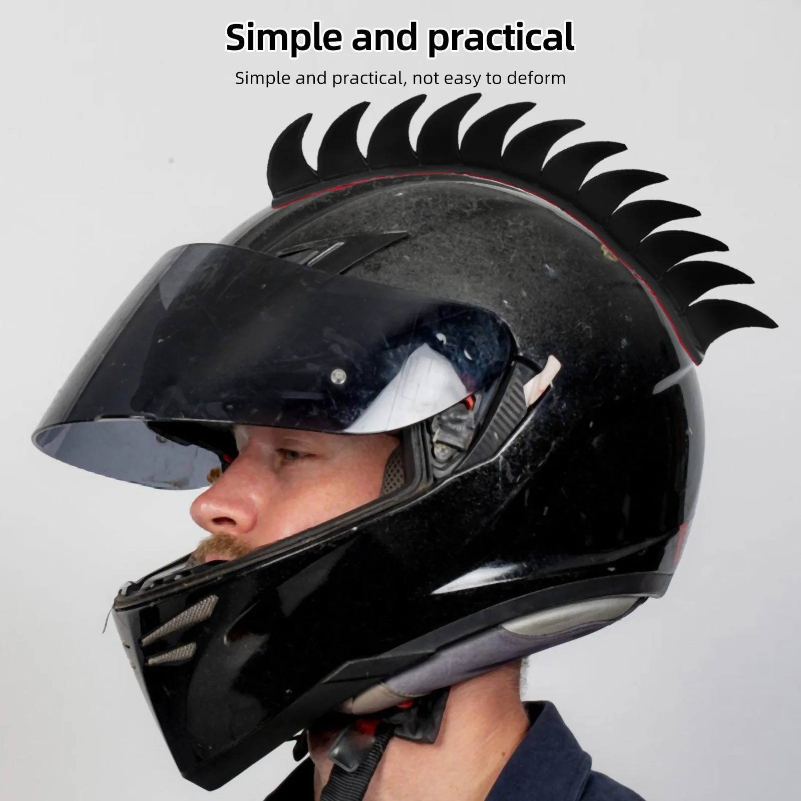 

Sticker Black Arc-Shaped Modified Patch For Motorcycle Retro Decoration Bike Accessories Helmets